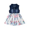 Seyurigaoka Fashion Teenager Girls Baby Kids Children Denim Dress Skirt Set Summer Clothes