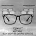 Cyxus 2021 New Anti Fog Blue Light Blocking Glasses Multifunction Fashion Eyeglasses Black Square Frame Replace Wipe for Men Women