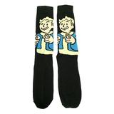 Fallout Vault Boy Thumbs Up Black Crew Socks, Black, One Size (8-12)