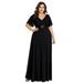 Ever-Pretty Womens Ruched Bust Ball Prom Gown for Women 98902 Black US6