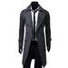 Daciye Mens Winter Double-breasted Warm Coat Jacket Wool Parka Overcoat Grey XXL