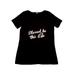 Women's Black "Blessed Be This Life" Print Short Sleeve Cotton T-Shirt