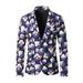 Funny Printing Christmas Suits for Men Xmas Snowman Slim Fit Jacket 2 Buttons Festival Party Split Hem Blazer