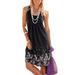 Avamo Womens Summer Casual Midi Dress Ladies Holiday Sleeveless Floral Printed T Shirt Dress Ladies Casual Loose Tank Dress Sleeveless Summer Beach Tunic Sundress Plus Size