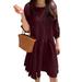 ZANZEA Women Korean Casual New Romantic Pleated Loose Dress