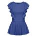 Blouses for Women Womens Blouses Women'S Round Neck Sleeveless Casual Ruffled Flared Hem Skirt Top Summer Tops for Women