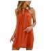 Follure summer dresses Women Halter Neck Beach Sleeveless Shift Above Knee Little Casual Dresses