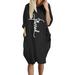 Long Sleeves Faith Oversize T Shirt Long Blouse Dresses with Pocket for Women