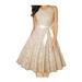 Junior Sleeveless Style Solid Colored Ribbon Waist A-Line Pleated Skirt Dress