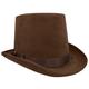 Deluxe 6" Faux Brown Suede Top Hat Steampunk Coachman Adult Costume Accessory