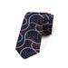 Abstract Necktie, Polka Dots Ropes Graphic, Dress Tie, 3.7", Night Blue Vermilion, by Ambesonne