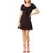 Allegra K Women's Ruffle Hem Sweetheart Neck Heart Tie Front Mini Dress