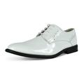 Bruno Marc Mens Oxford Shoes Lace Up Leather Lined Classic Brogue Dress Shoes Prince-16 White/Pat Size 8.5