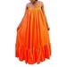 Sexy Dance Womens Casual Sexy Summer Ruffled Long Maxi Dresses Floor Length Sleeveless Plus Size Swing Sundresses Spaghetti Strap Boho Dresses