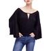 Free People Last Time Draped Bell Sleeve Top Black