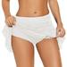 Joybuy Women's Lace Crochet Skirted Bikini Bottom Swimsuit Short Skort Swim Skirt