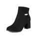 DREAM PAIRS Women's Winter Ankle Boots Suede Shoes Chunky Block Heel Ankle Boots MIMI BLACK Size 10.5