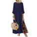 HAWEE Women's Floral Maxi Dresses Vintage Loose Dress Contrast Color Print Flowy Oversized Cotton Linen Casual Beach Dress(S-5XL)