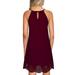 Bescita Women Casual Sleeveless Halter Neck Cut Out Scallop Hem Shift Solid Dress