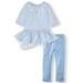 Frozen Toddler Girls Tulle Peplum Top & Leggings Outfit Set, 2-Piece