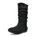 Dream Pairs Girl's Kid's Cute Zipper Flat Heel Mid Calf Boot Shoes Blvd-K Black Size 12