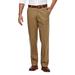 Mens Haggar Premium No-Iron Khaki Super Flex Waist Straight-Fit Stretch Flat-Front Pants British Khaki