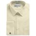 Gentlemens Collection Men's Slim Fit French Cuff Solid Dress Shirt - Colors (Cufflink included)