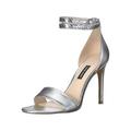 Nine West Womens Nika Open Toe Casual Slingback Sandals, Silver, Size 8.0 8x9c