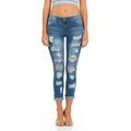 Cover Girl Denim Ripped Jeans for Women Juniors Distressed Slim Fit Skinny Jeans Plus Size 17\18 Electric Blue