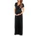 Women Short Sleeve Solid Color Dress Summer Casual Deep V-Neck Slim Maternity Dress Pregnancy Loose Dress