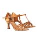 Sansha Adult Tan Satin Upper Woven T-Bar Rosalia Ballroom Shoes Womens