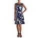 Gabby Skye Womens Lace Floral Print Midi Dress