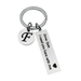 Key Ring Rectangular Pendant Key Chain Stainless Steel Lettering Keyring Decoration Gift, Type F