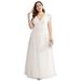 Ever-Pretty Women's Empire Waist A-Line Bridesmaid Dresses for Women 08572 White US10