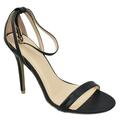 Wild Diva Lounge Shoes Women Ankle Strap Stiletto High Heel Open Toe Formal/Casual Dress Sandal ADELE-94 Black Snake 10