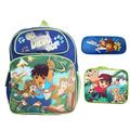 Nickelodeon Boys' Go Diego Go Small Toddler 12" BackPack w Bonus Lunch Box and pencil case Stickers Free-Shipping 3-Day-Fedex