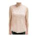 Adrianna Papell Womens Size Medium Stretch Lace Tank Blouse, Warm Blush