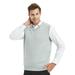 TOPTIE Mens Business Solid Color Plain Sweater Vest, Cotton Fit Casual Pullover-Grey-XL