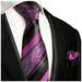 Pink and Black Patterned Silk Tie Set by Paul Malone