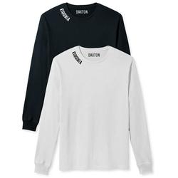 Daxton Premium Virginia Men Long Sleeves T Shirt Ultra Soft Medium Weight Cotton, 2Pk Black White White Black Small