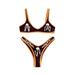 Women Two-Piece Skull Print Bikini Suit Sexy Funny Printed Split Bathing Suit High Waist Sleeveless Swimsuit