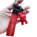 1PC Car Silicone Keychain, With Cute Bulldogs Pendant Rope For Key Holder Female Gift Key Chain