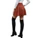 Girls Women High Waist Flare Skirt Casual Vintage A-Line Short Mini Skirt Ladies Party Holiday Corduroy Skirt