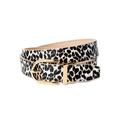 C.Wonder Reversible Belt; Harness Buckle; Reversible Beige to Leopard; Size Medium