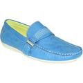 CORONADO Men Casual Shoe MOC-6 Driving Moccasin with Moc-Stitched Toe and Buckle Detail Blue 9M