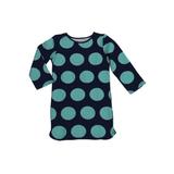 Little Girls Navy Aqua Dot Sweet Tea Rounder Tee Shirt Style Knit Dress