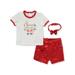 Duck Duck Goose Baby Girls' Heart Theme 3-piece Shorts Set Outfit (Infant)