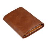 Tomshoo Fashion Men Money Clip Wallet Genuine Leather Short Card Holder Trifold Magnet Business Mini Wallet Coffee/Brown