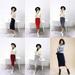 Women Casual Split Pencil Skirt Calf-Length Ladies Cotton Solid Stretch Slim Long Skirts Slim Skirt For Women