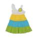 Youngland Infant & Toddler Girls Sun Dress Blue & Green Ruffled Guaze Sundress